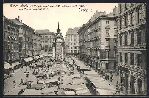 AK Wien, Hoher Markt mit Votivdenkmal Mariä Vermählung