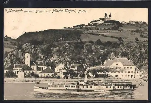 AK Marbach /Donau, Dampfer Erzherzog Franz Ferdinand mit Maria-Taferl