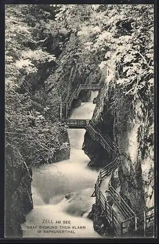 AK Zell am See, Graf Sigmund Thun Klamm im Kaprunerthal