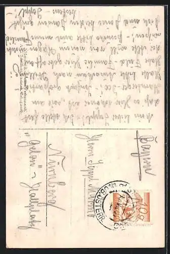 AK St. Wolfgang am Wolfgangsee, Segelboot vorm Ort