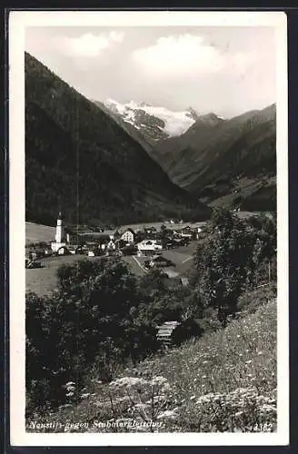 AK Neustift, Blick gegen den Stubaiergletscher