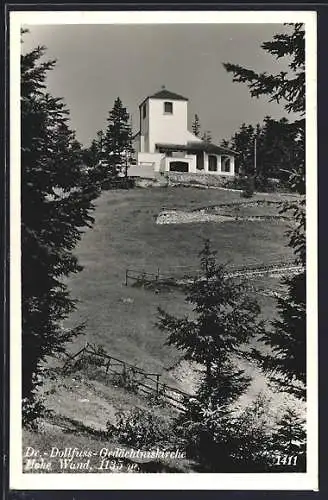 AK Hohe Wand, Blick zur Dr.-Dollfuss-Gedächtniskirche