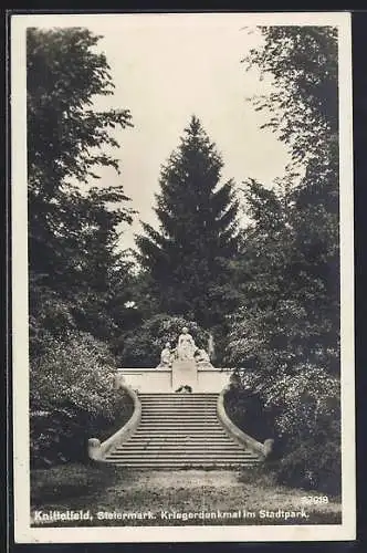 AK Knittelfeld /Steiermark, Kriegerdenkmal im Stadtpark