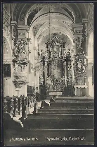 AK Kirchberg a. Wagram, Inneres der Kirche Maria Trost