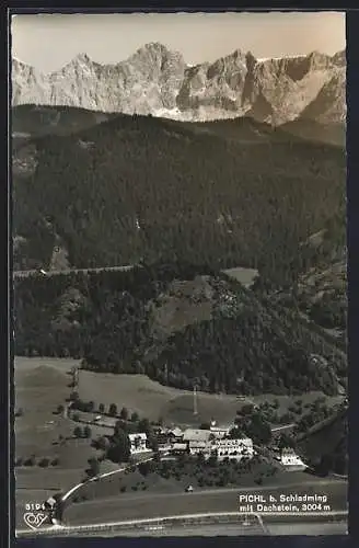 AK Pichl b. Schladming, Ansicht mit Dachstein