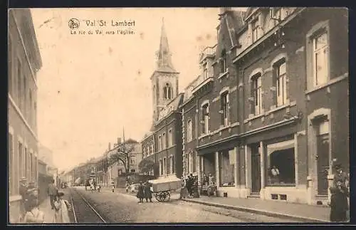 AK Val St Lambert, La rue du Val vers l`eglise