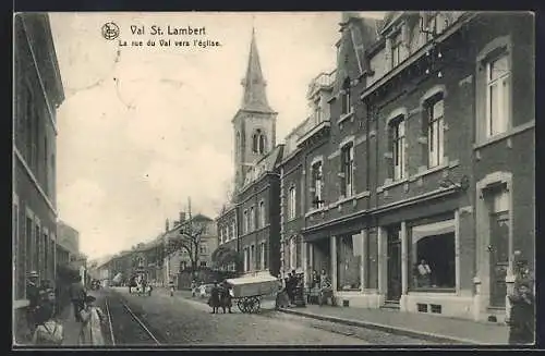 AK Val St. Lambert, La rue du Val vers l`eglise