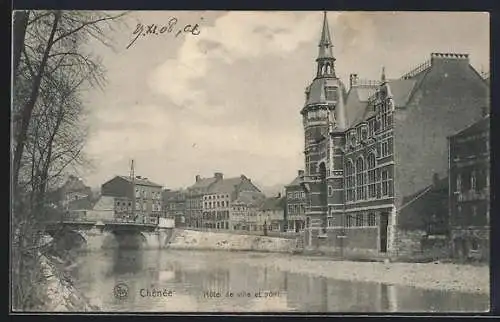 AK Chenée, Hotel de Ville et Pont