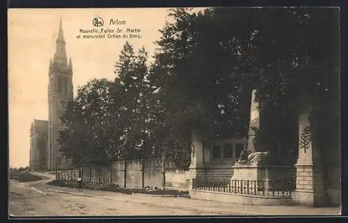 AK Arlon, Nouvelle Eglise St. Martin, et monument Orban de Xivry