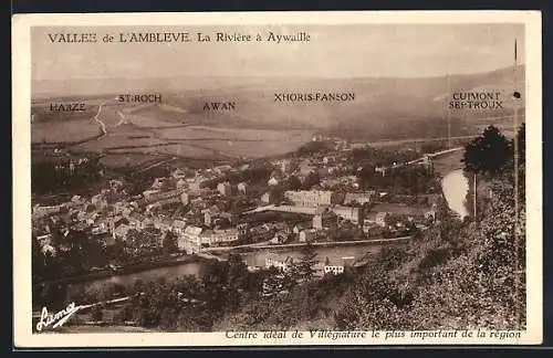 AK Aywaille, Vallée de l`Ambleve, La Riviére, Panorama, Awan, Harze, St.Roch