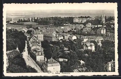 AK Arlon, Panorama mit Strassenpartie