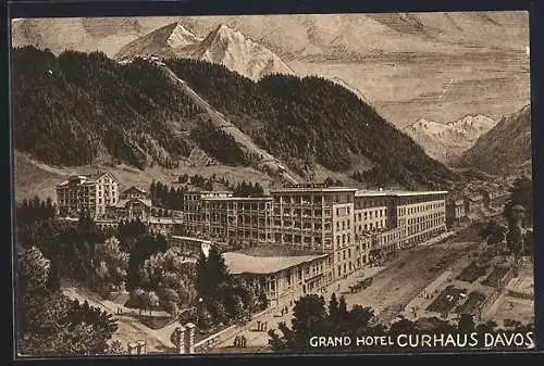 AK Davos, Blick auf das Grand Hotel Curhaus