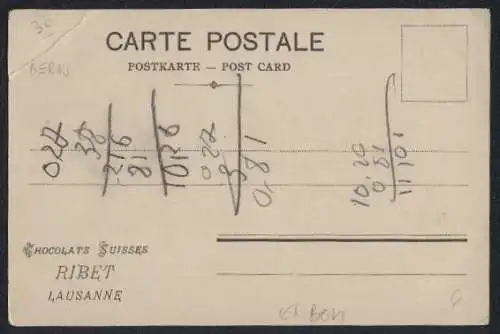 AK Thun, Blick zur Kirche über dem Ort