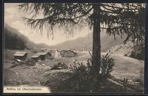 AK Roffna im Oberhalbstein, Gesamtansicht aus der Vogelschau