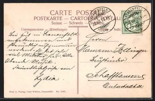 AK Frauenfeld, Totalansicht mit Bahngleis