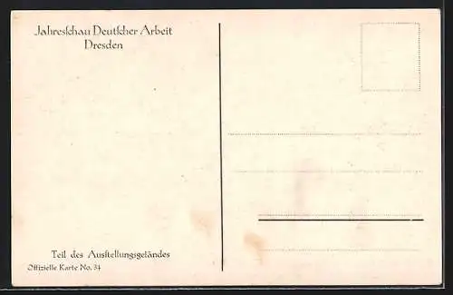 AK Dresden, Jahresschau Deutscher Arbeit 1919, Teil des Ausstellungsgeländes