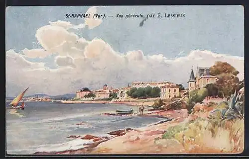 AK Saint-Raphael, vue générale par E. Lessieux