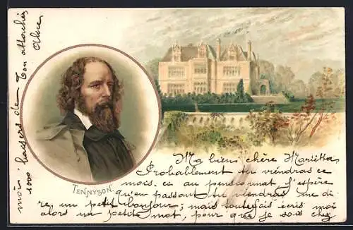 AK Portrait des Autors Tennyson, Landschaft