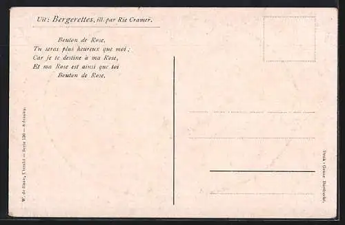 Künstler-AK Rie Cramer: Bergettes, Bouton de Rose