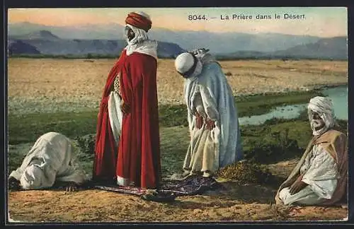 AK La Prière dans le Desert, Araber beten in der Wüste