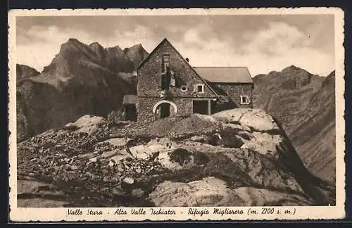 AK Rifugio Migliorero /Valle Stura, Berghütte mit Gipfel-Panorama