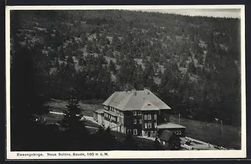 AK Neue Schles. Baude /Riesengebirge, Baude aus der Vogelschau