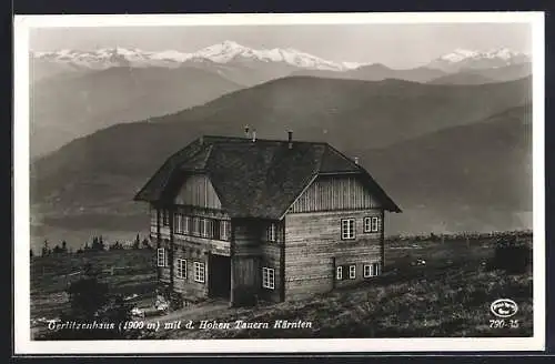 AK Gerlitzenhaus /Kärnten, Blick mit d. Hohen Tauern