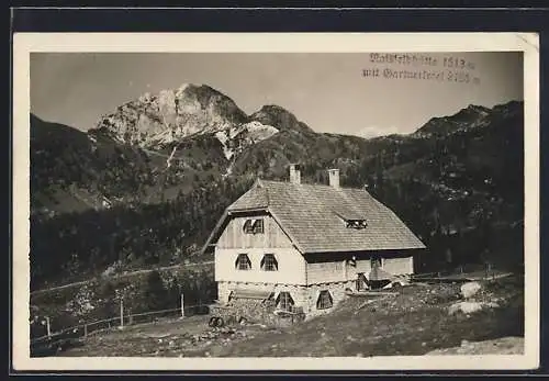 AK Nassfeldhütte, Berghütte des D. u. Oe. Alpenverein Sektion Willach mit Gartnerkofel