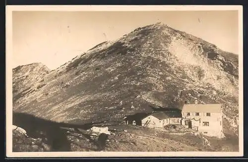 AK Krottenkopf-Hütte, Berghütte mit Oberrisskopf