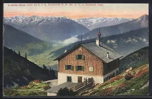 AK Solstein-Haus d.i.S. Innsbruck d. D.Oe. A.V., Erlsattel