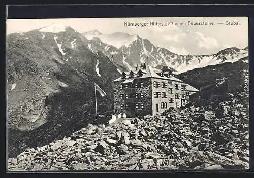 AK Nürnberger-Hütte, Berghütte und Feuersteine im Stubaital