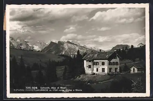 AK Rifugio Christomannos verso Cisles e Stevia, Dolomiti, Alpe du Siusi