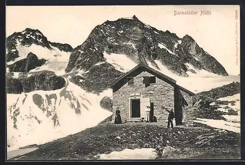 AK Darmstädter Hütte im Hochgebirge