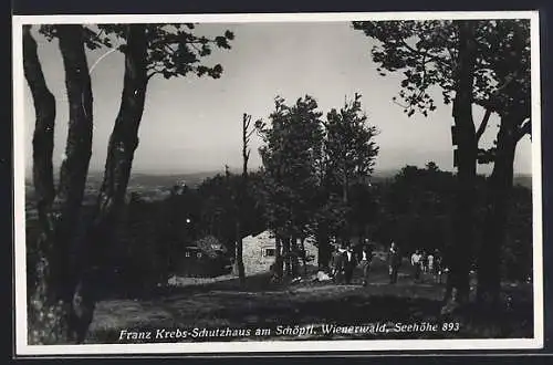 AK Franz Krebs-Schutzhaus, Berghütte am Schöpfl, Wienerwald