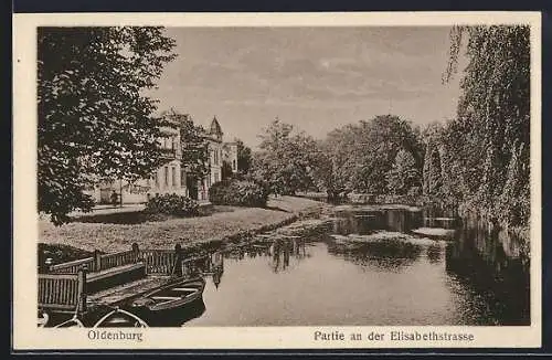 AK Oldenburg / O., Partie an der Elisabethstrasse