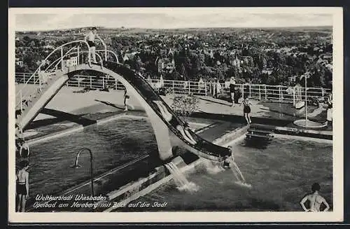 AK Wiesbaden, Opelbad am Neroberg