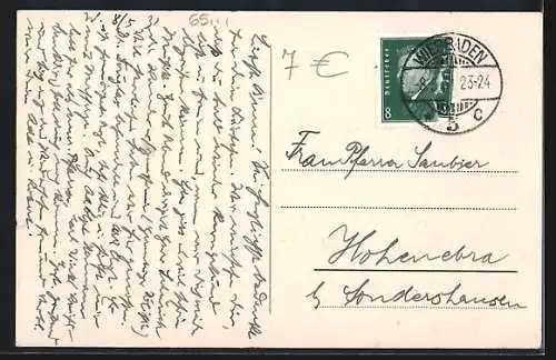 AK Wiesbaden, Strassenpartie am Museum