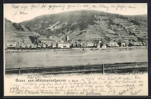 AK Assmannshausen a. Rhein, Blick über den Rhein