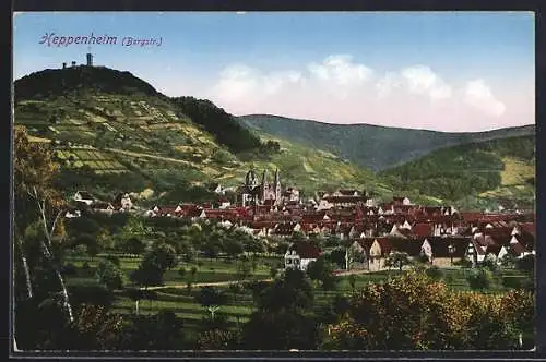 AK Heppenheim / Bergstrasse, Ansicht vom Wald aus