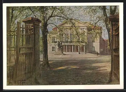 Künstler-AK Weimar / Thüringen, Nationaltheater, nach Pastell v. Prof Franz Huth