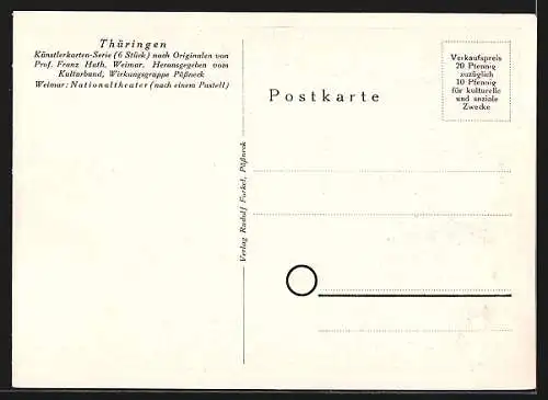 Künstler-AK Weimar / Thüringen, Nationaltheater, nach Pastell v. Prof Franz Huth