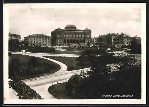 AK Weimar / Thüringen, Blick über den Museumsplatz