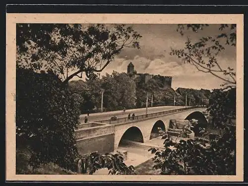 AK Halle /Saale, Cröllwitzer Brücke von der Bergschenke aus