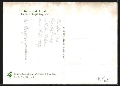AK Erfurt, Partie im Begoniegarten