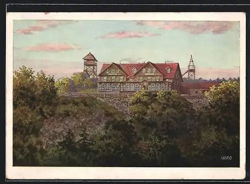 AK Gr. Inselsberg, Blick aufs Herzogl. Hotel Gotha