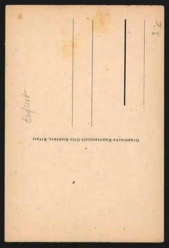 Künstler-AK Erfurt, Dämmchen und Kirchturm