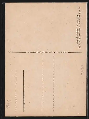 AK Halle /Saale, Rathaus mit Freitreppe von der Gr. Märkerstrasse gesehen