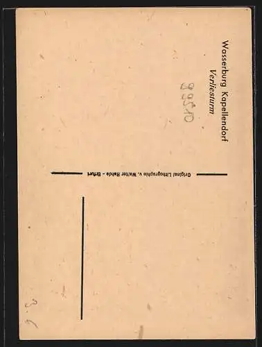 Künstler-AK Kapellendorf, Verliesturm in der Wasserburg