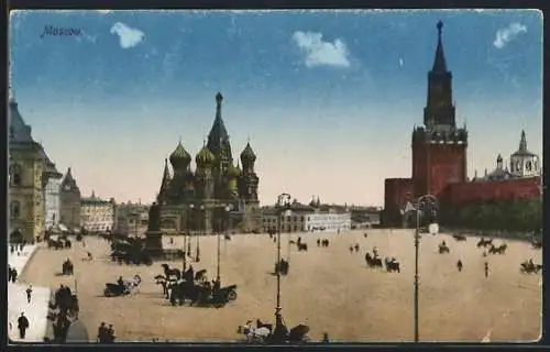 AK Moscou, Platz mit Basilius-Cathedrale