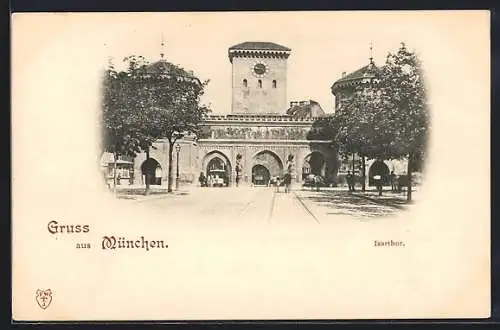 AK München, Blick zum Isarthor